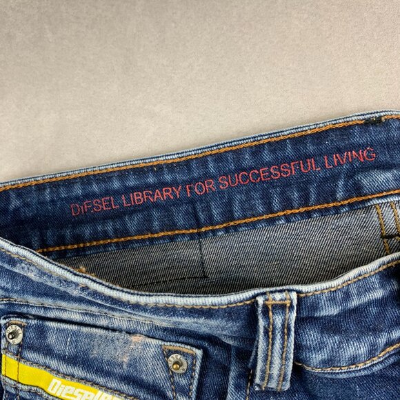 Diesel Mens Pants 32 Blue Distressed Jeans Shioner Regular Straight Italy 32x27 - Picture 7 of 15